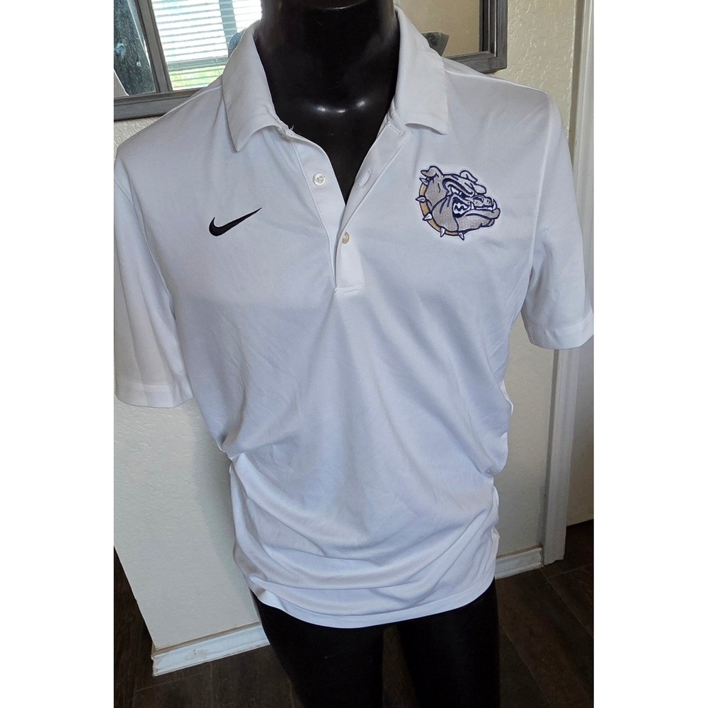Nike Mens Dri-FIT Bulldog Mascot Polo Shirt White Short Sleeve Medium 906414-100